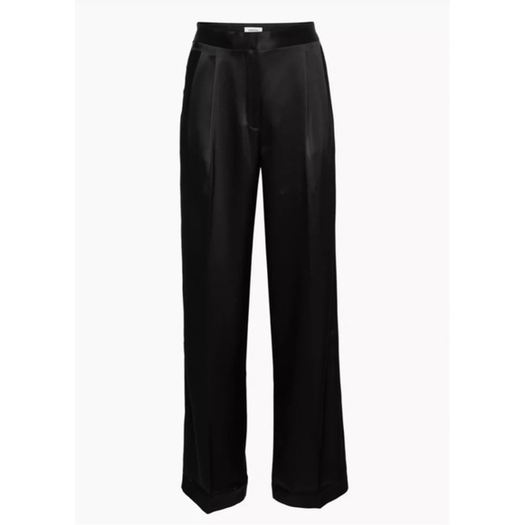 BABATON Pleated Black Satin Pant - Picture 13 of 16